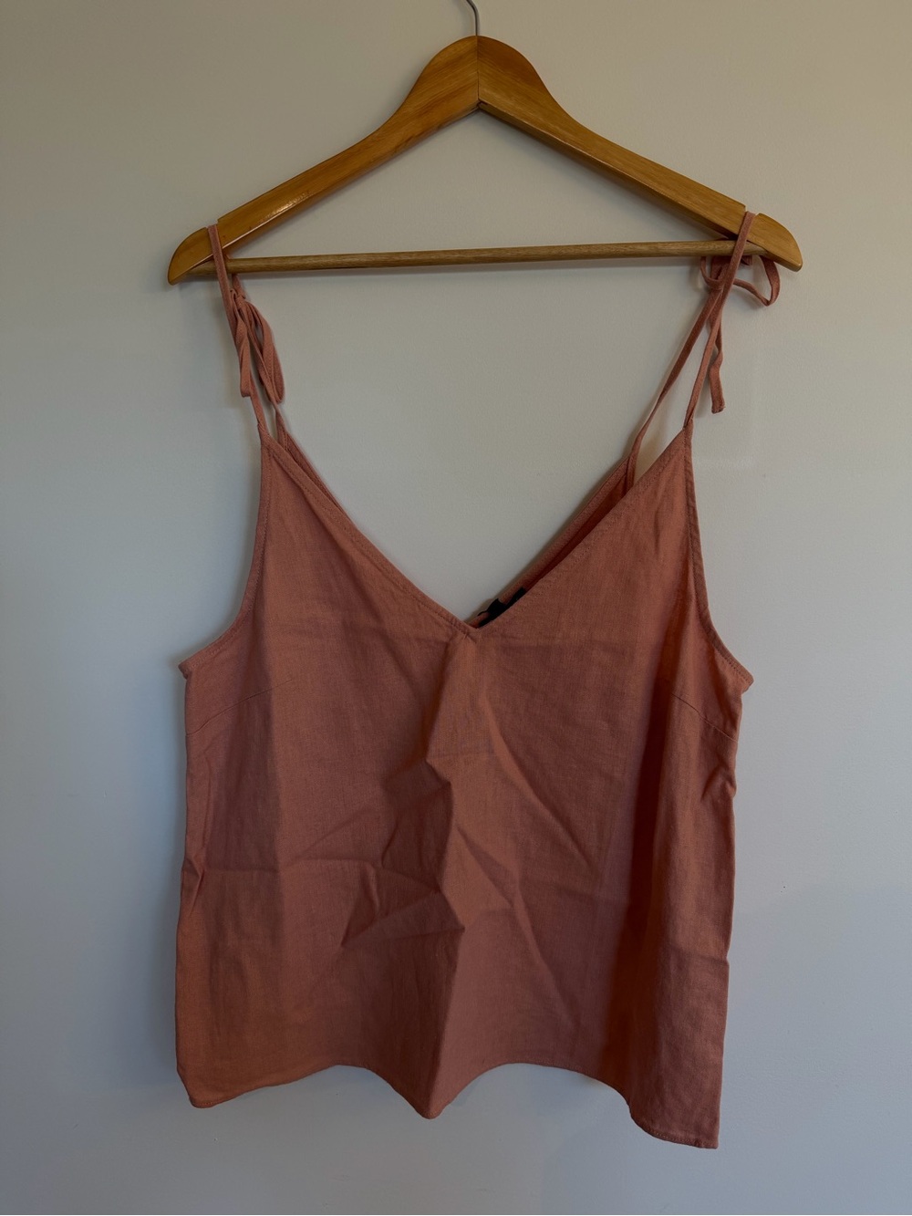 Dynamite Tie Strap Camisole | Cameo Brown | Linen Blend Tank | NWT | Medium